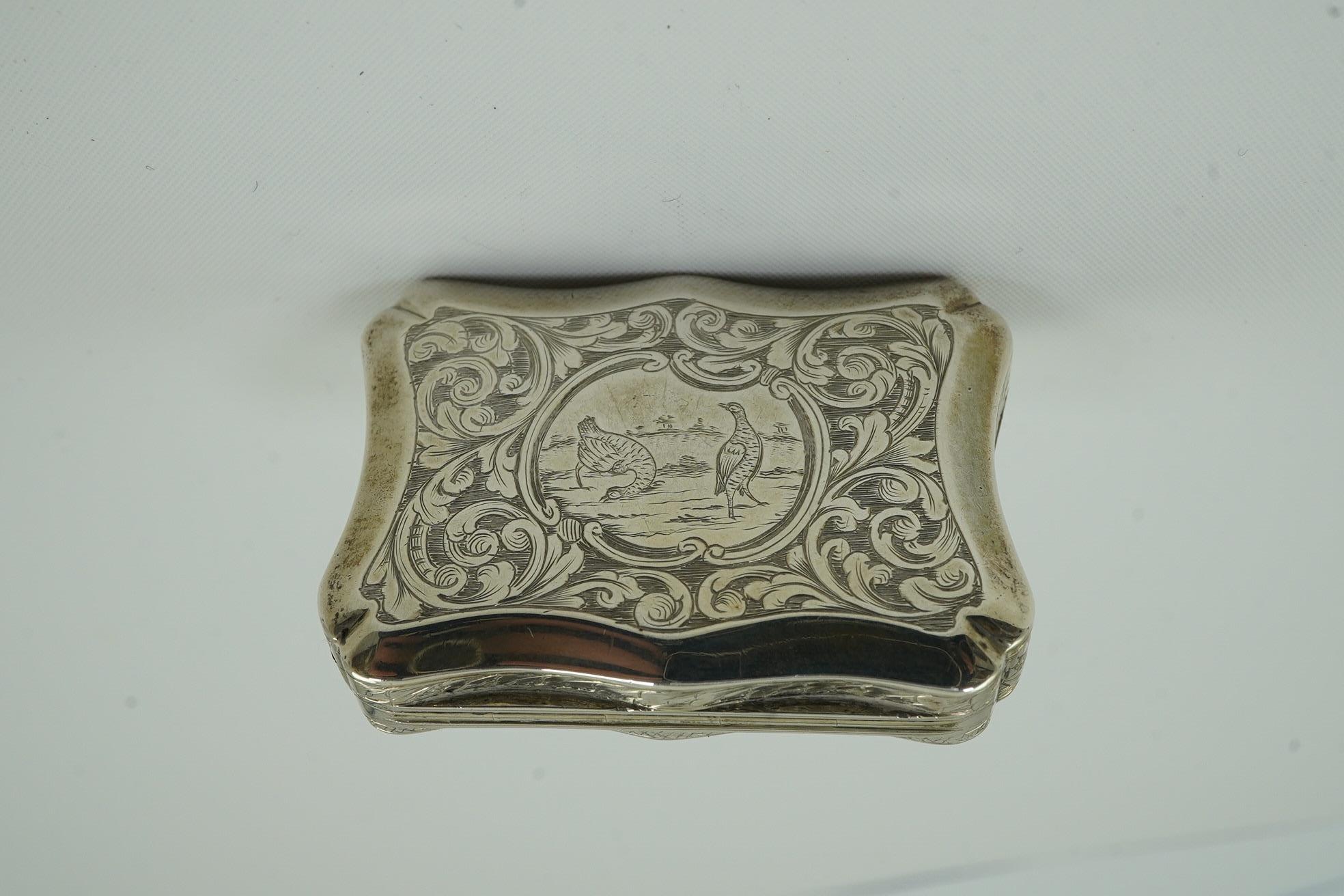 An early Victorian engraved silver vinaigrette, by William Simpson